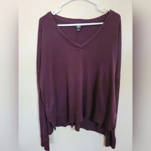 Wild Fable Slouchy, Flowy Long-Sleeve Top, Size Medium, Deep Wine Purple
